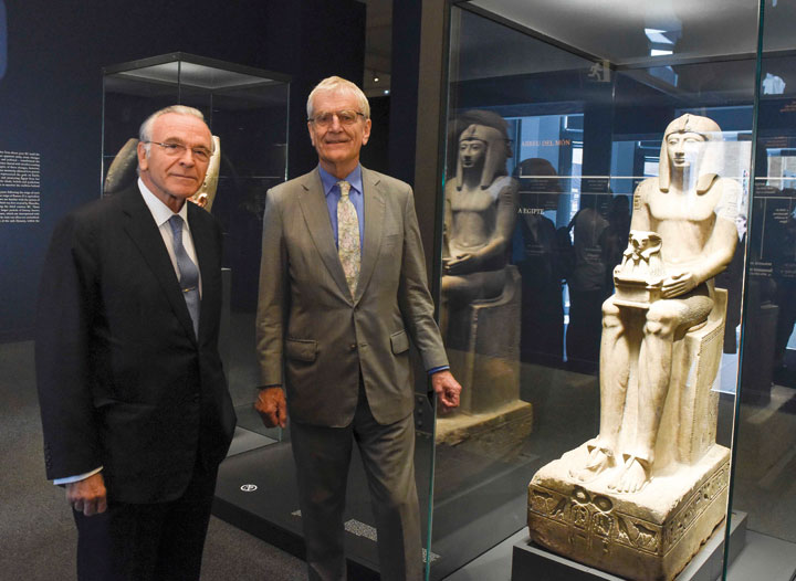 El presidente de la Fundación “la Caixa”, Isidro Fainé, y el presidente del Patronato del British Museum, Sir Richard Lambert