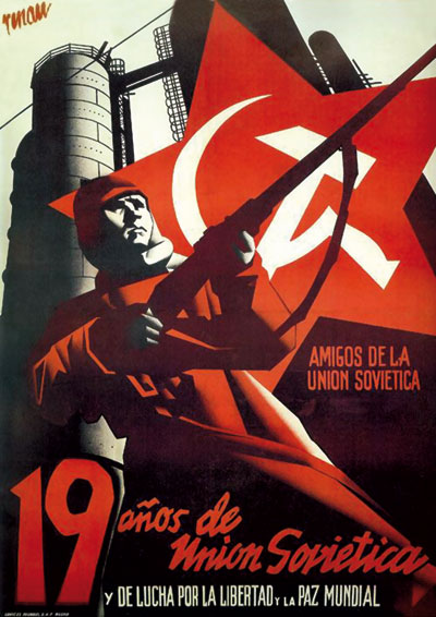 Josep Renau realizó en 1936 este cartel para la asociación española de Amigos de la Unión Soviética.